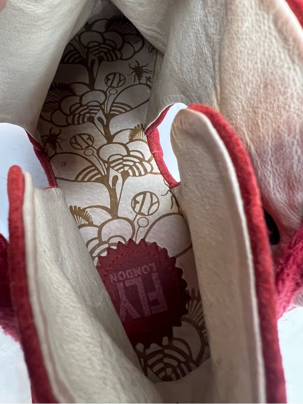 Fly London Yema Suede Wedge Sandals Women’s 40 (9-9.5) Scarlet Peep Toe - Picture 9 of 10